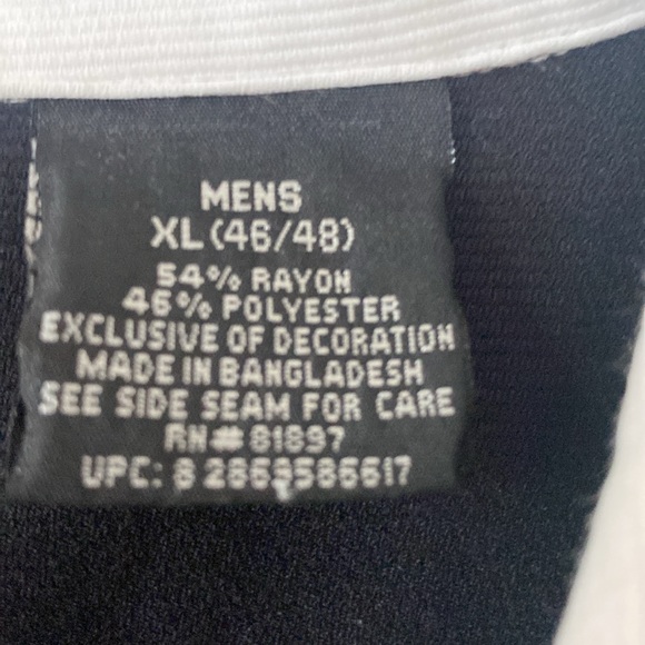 MENS GUAYABERA SHIRT , BLACK WITH WHITE STRIPE XL - Picture 3 of 10